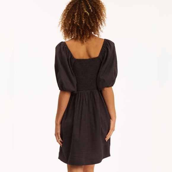 Billabong Black Paradise Mini Puff Sleeve Summer Dress - Picture 4 of 8